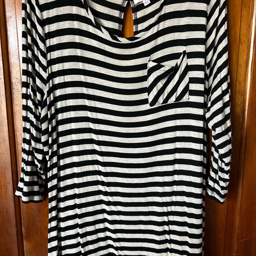 Striped 3/4 Sleeve Top | 2X
